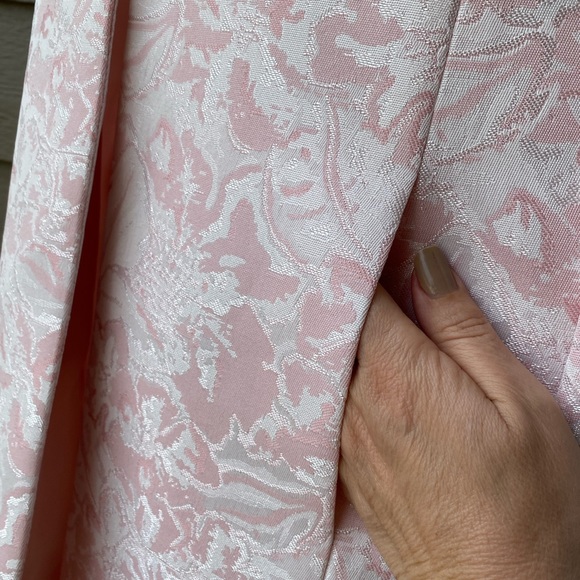 Kasper Women's Evening Coat Blazer Brocade Floral Pattern Size 18 Beaded Neck - Picture 12 of 16